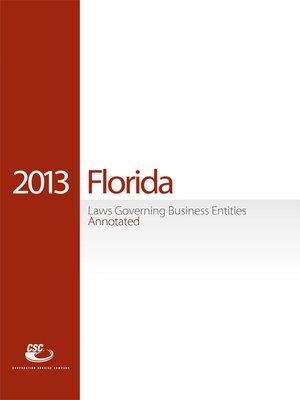 cover image of CSC Florida Laws Governing Business Entities
